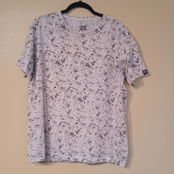 One Point One White with Black Splash Paint Print Top Size: XL - Picture 1 of 7